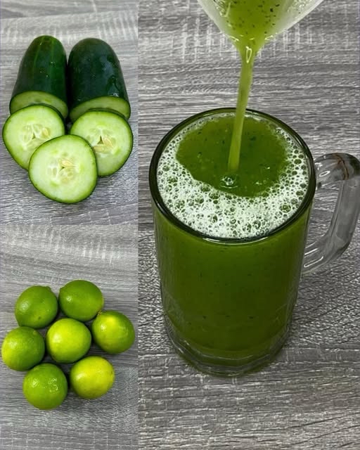 Bebida saludable de pepino y lima
