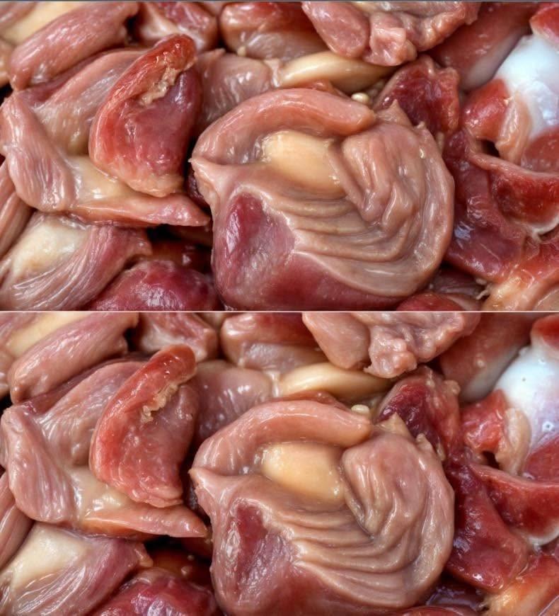 Mollejas de pollo crudas