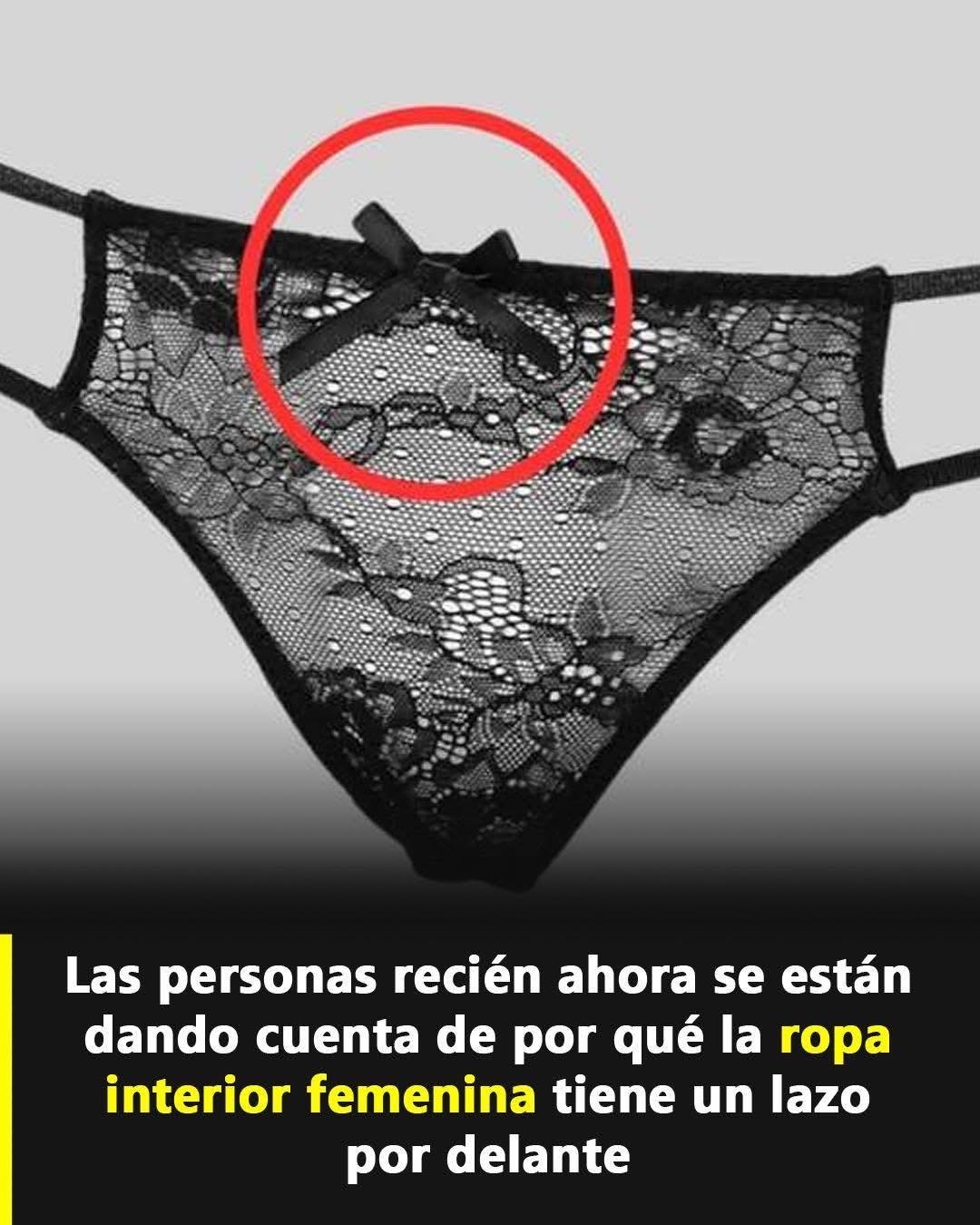 Ropa interior femenina de encaje negro con lazo
