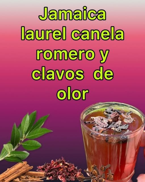 Infusión de Jamaica, Laurel, Canela, Romero y Clavos