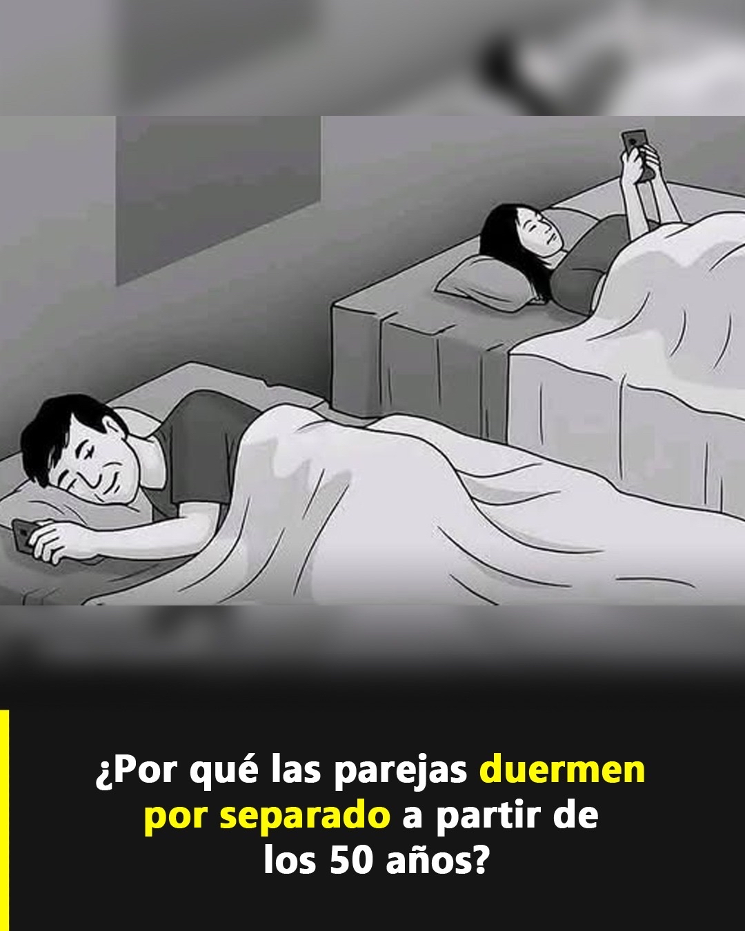 Pareja durmiendo separada